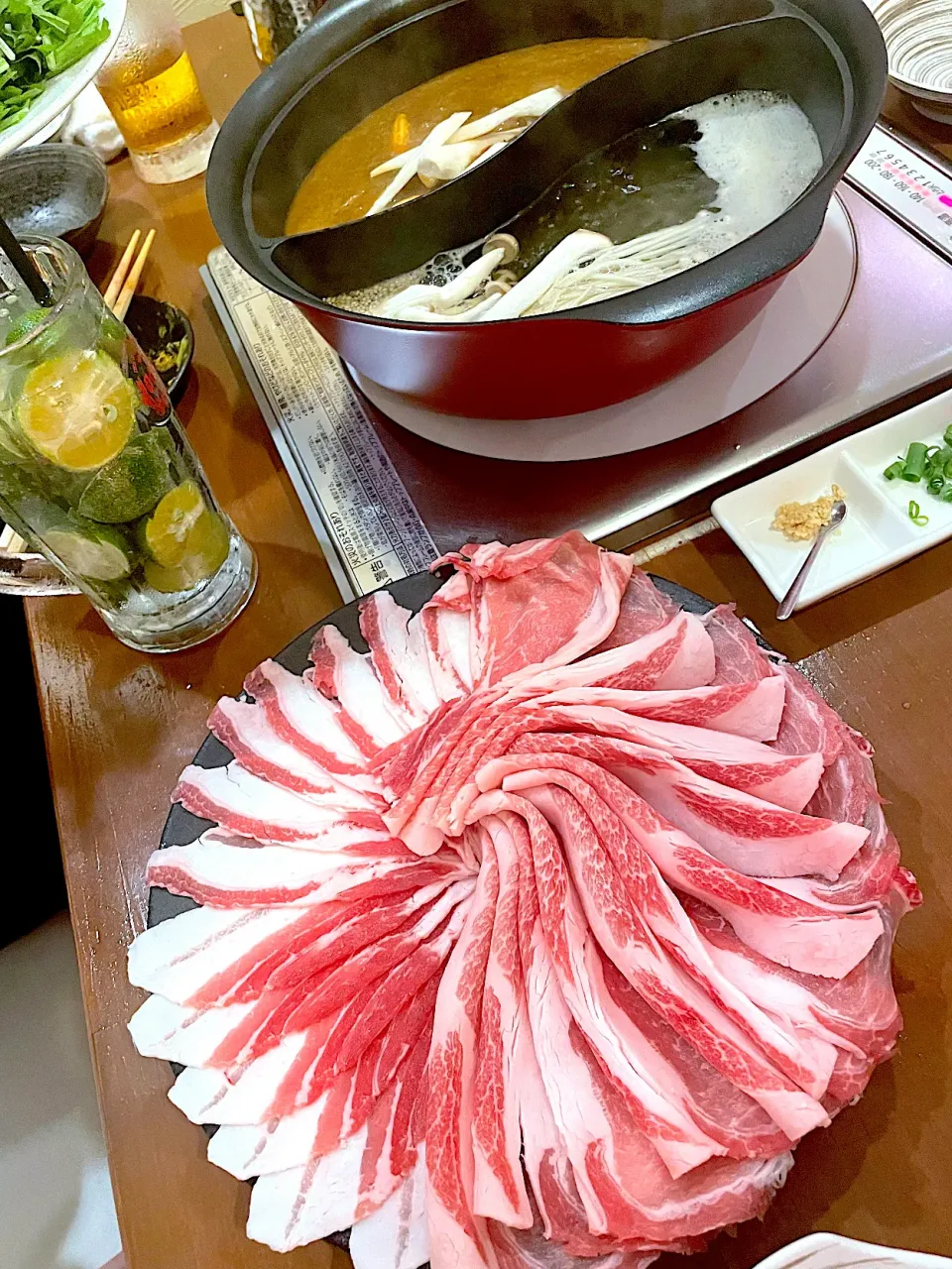 Snapdishの料理写真:しまくるー豚しゃぶ@砂浜|ⅡⅣⅢさん