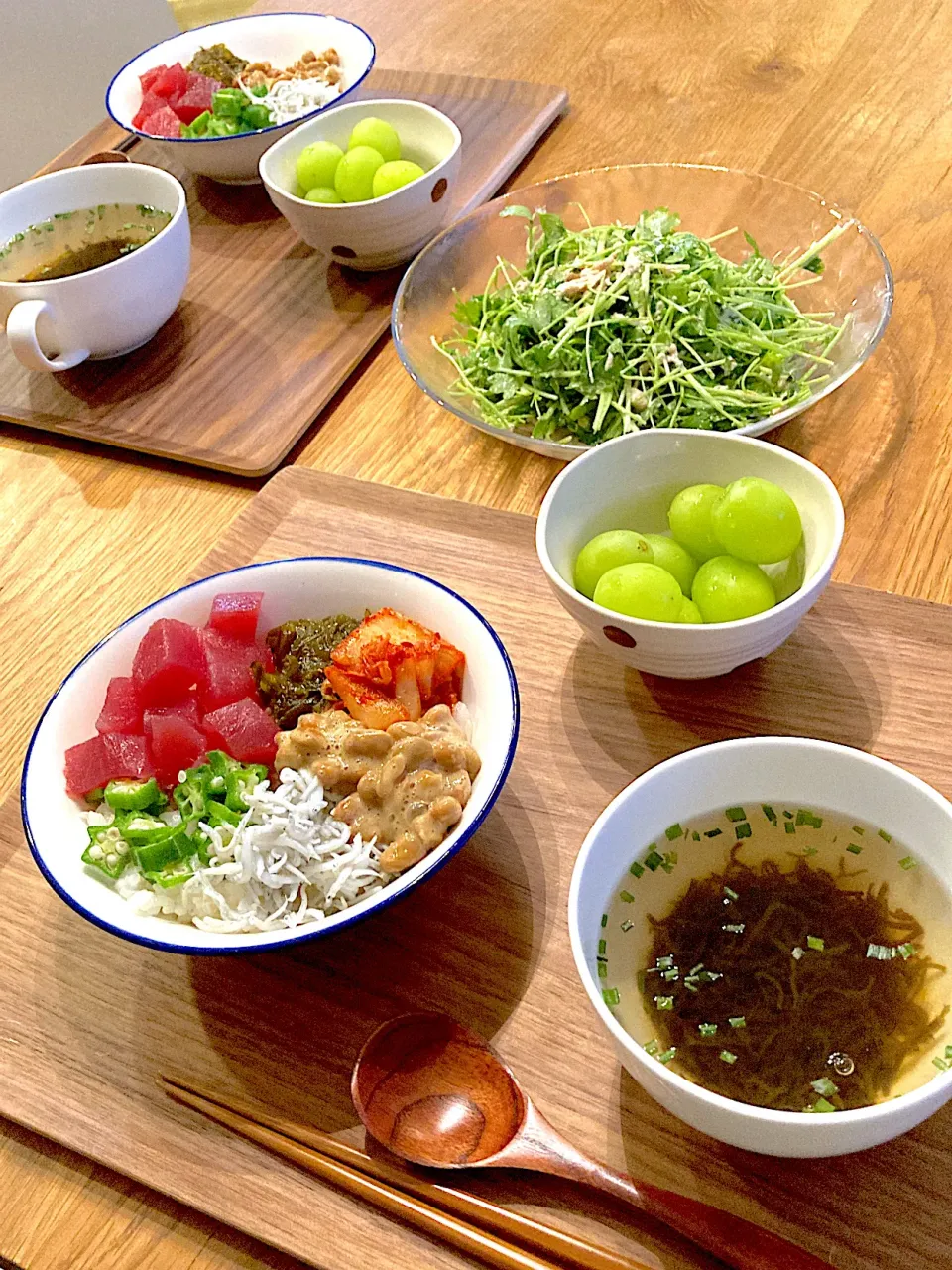 ネバネバ丼　サラダセロリのツナマヨ|nanaママさん