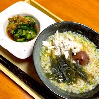 先日zoomでお勉強した「始末料理」お出汁を取ったあとの昆布や鰹節、野菜くずなどの活用法を習いました。にゅうめん  きゅうりの和え物。美味しかった😋|ともjoyさん