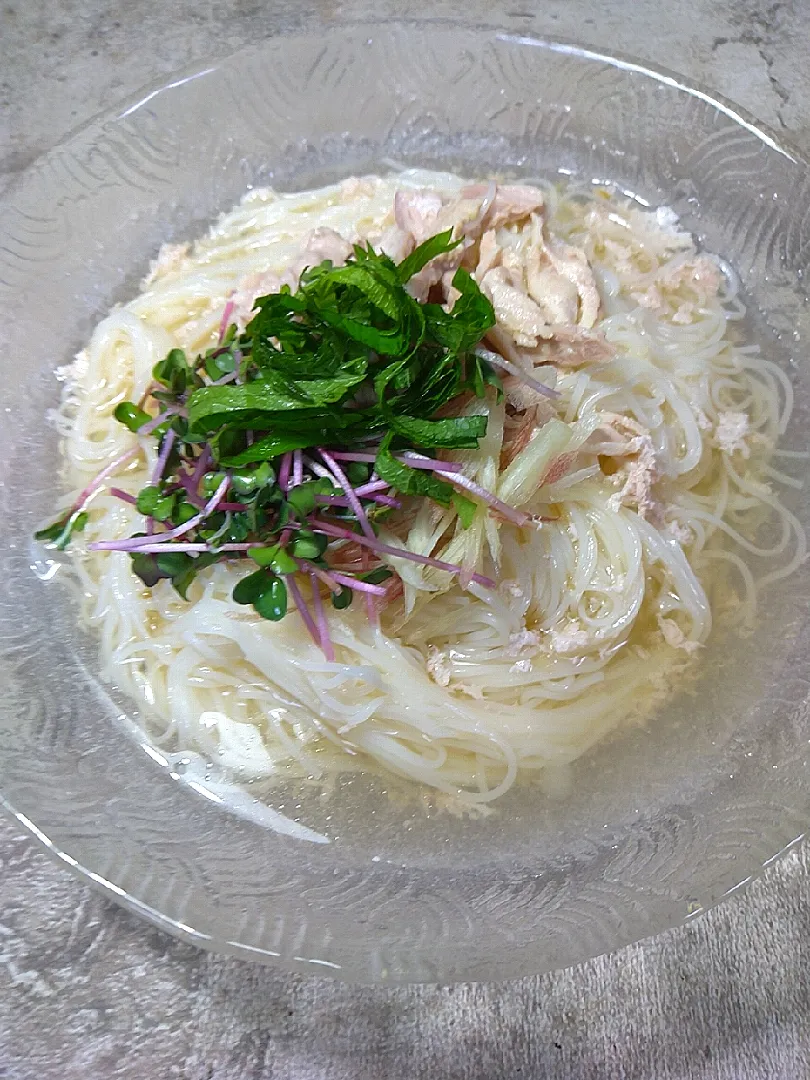 鶏肉の冷製素麺|ハイドランジアさん