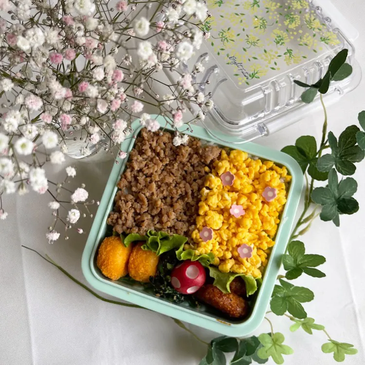 Snapdishの料理写真:7/3❤︎主人のニ色そぼろ弁当✨🌱|Makinsさん