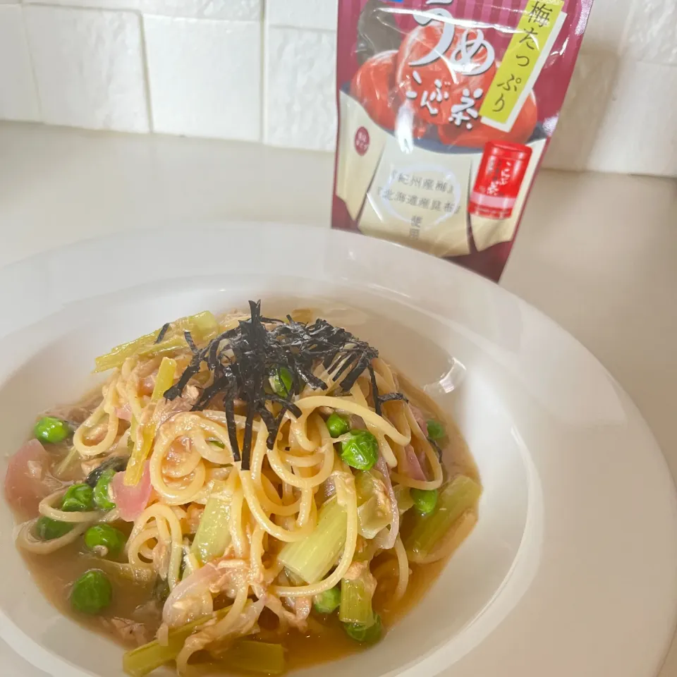 うめこんぶ茶でワンパン和風パスタ|adriablueさん