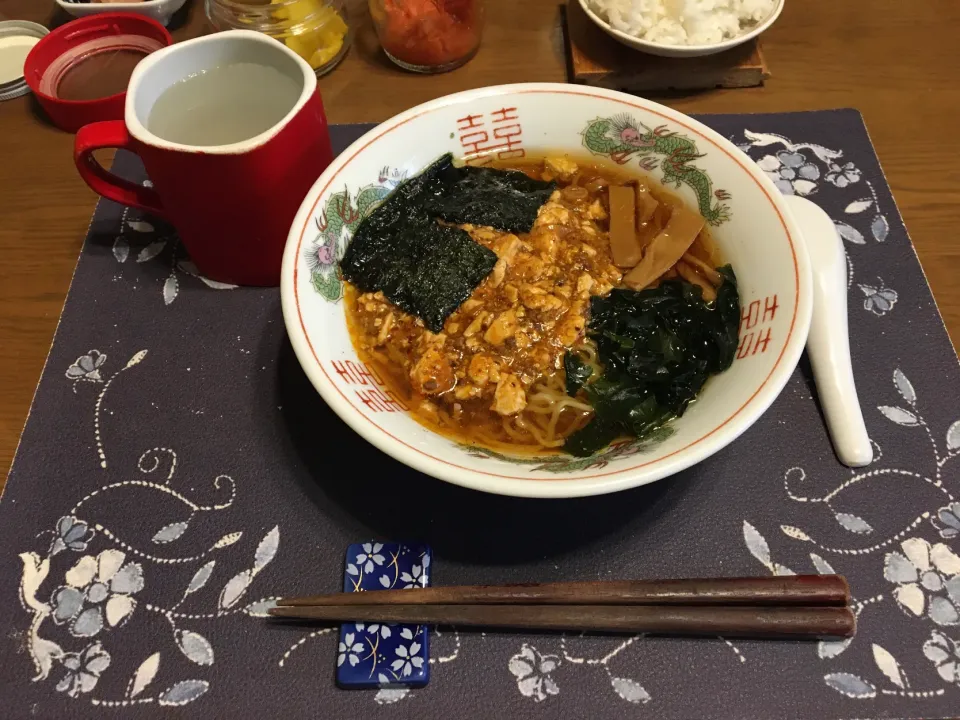 麻婆豆腐ラーメン＆麻婆豆腐ラーメンおじや(昼飯)|enarinさん