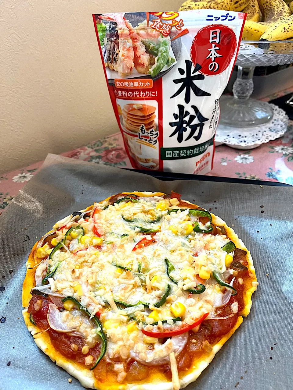 米粉でピザ生地を作りました💕|ことはさん