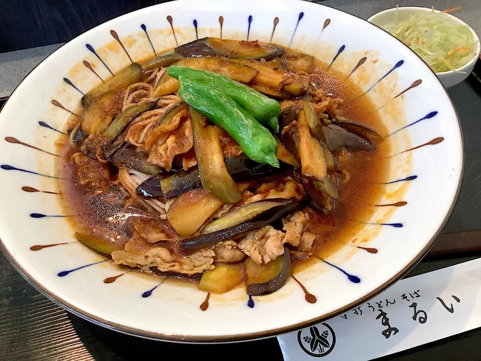 今日も暑いから冷やし肉茄子蕎麦😋|アライさんさん