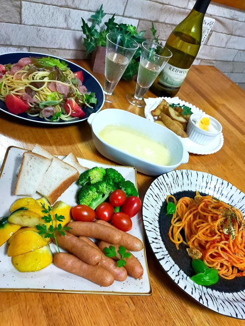 息子と2人🥂✨|COCOMO🌼*･さん