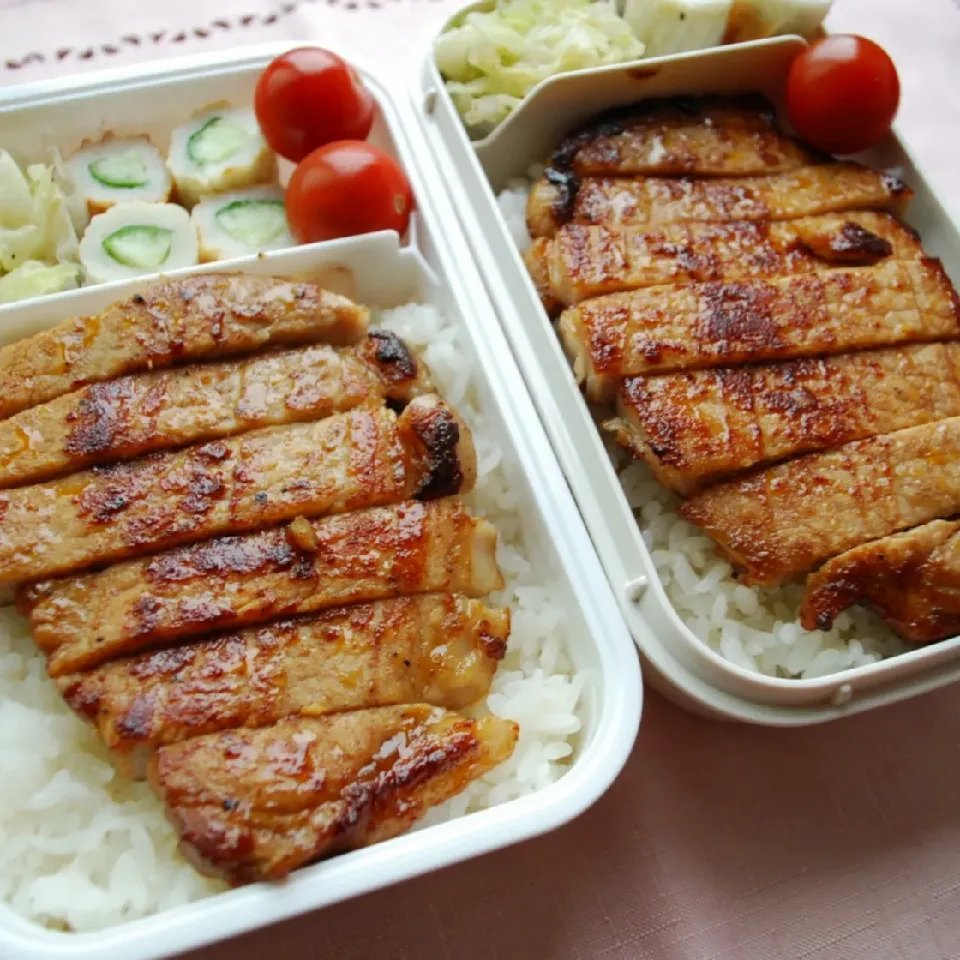 Snapdishの料理写真:味噌トンテキ弁当|薪clubさん