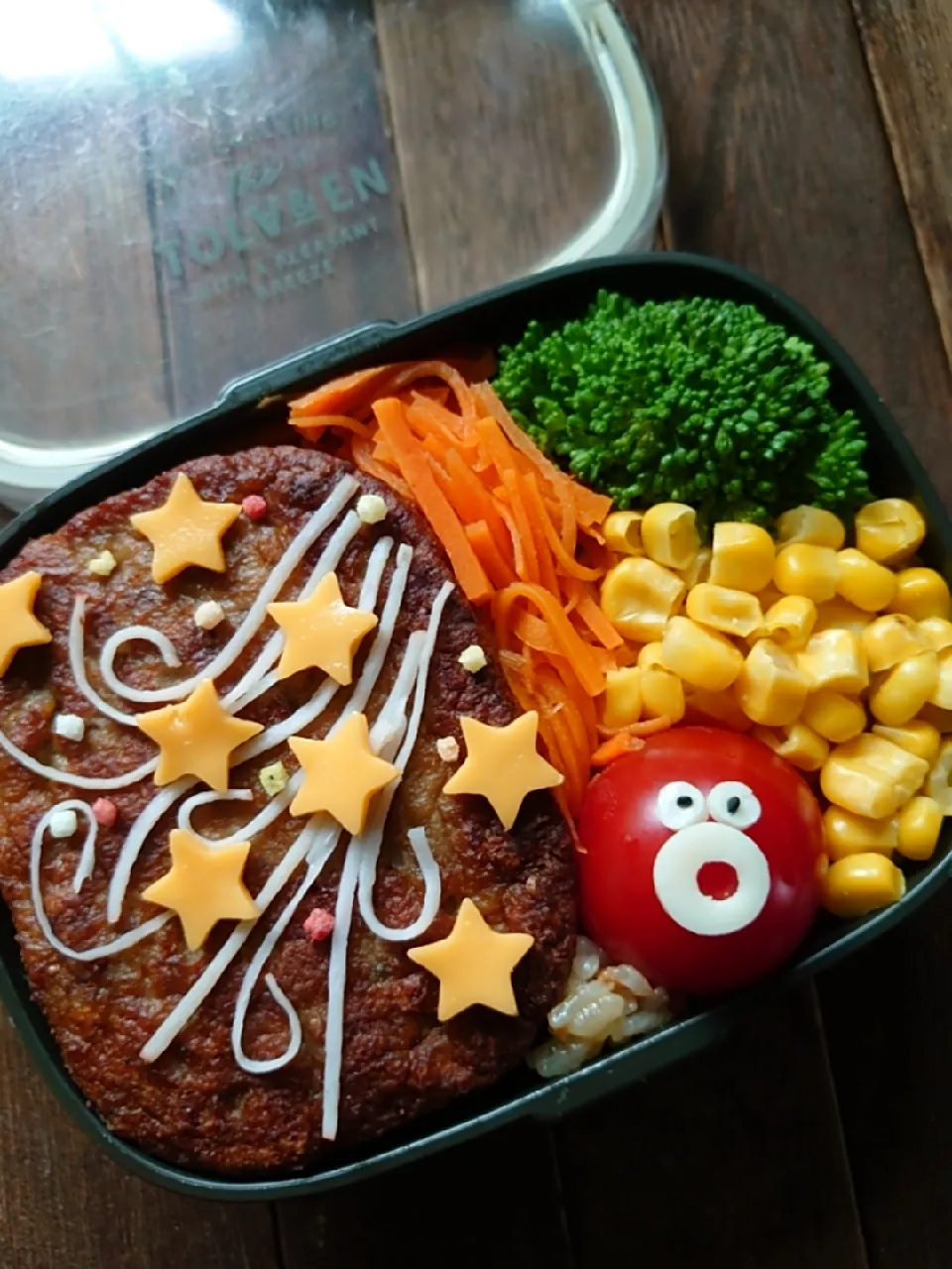 漢の…次女用🍱マルシンハンバーグで七夕バーグ弁当|ᵏᵒᵘさん