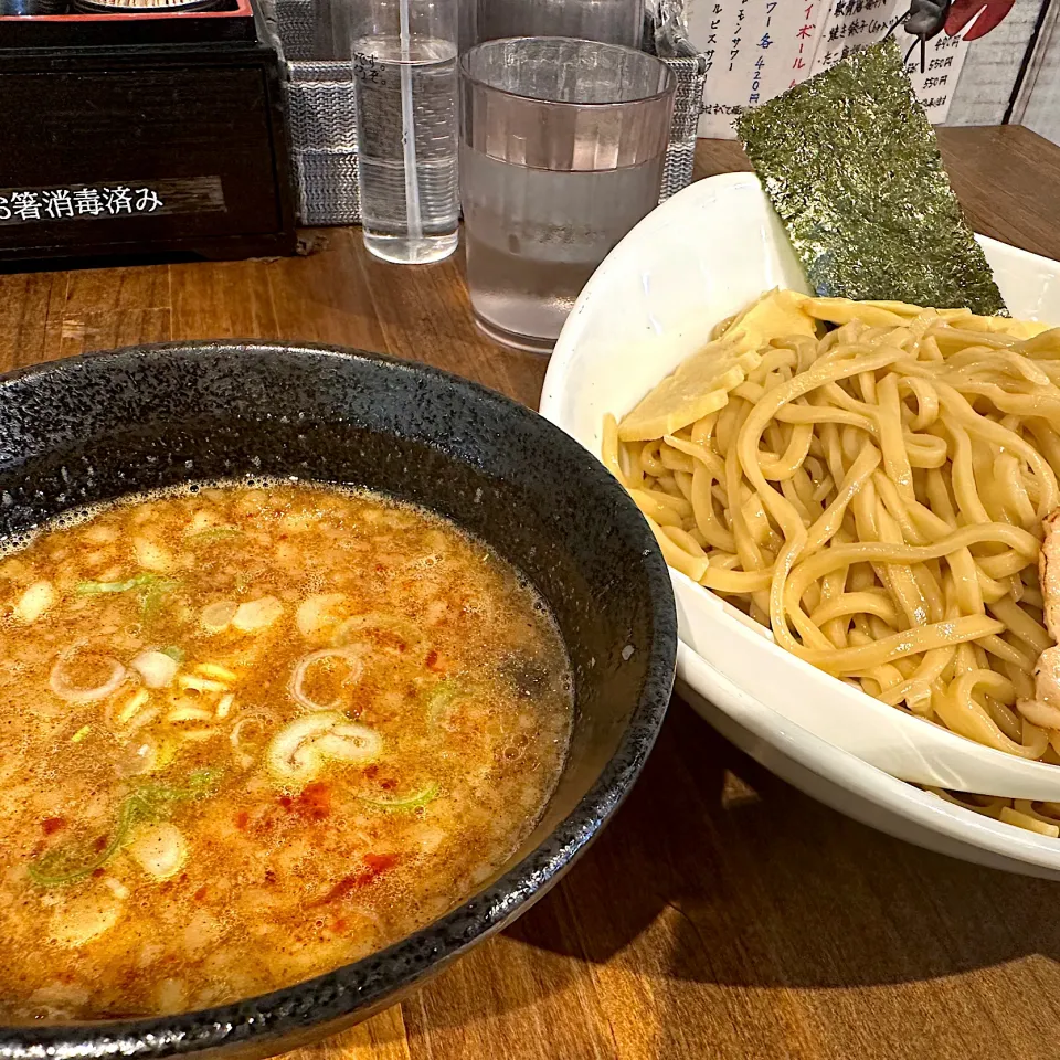 濃厚煮干つけ麺＋辛味@三田・麺匠 海岑|らーめん好き！さん