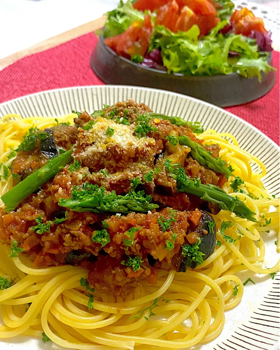 万能味ソースで味付けミートソースパスタ|Michiyo Shimizuさん