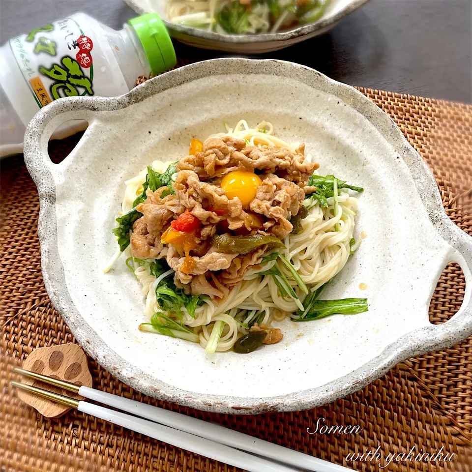 ランチに焼肉そうめん🍽|まぁちゃんさん