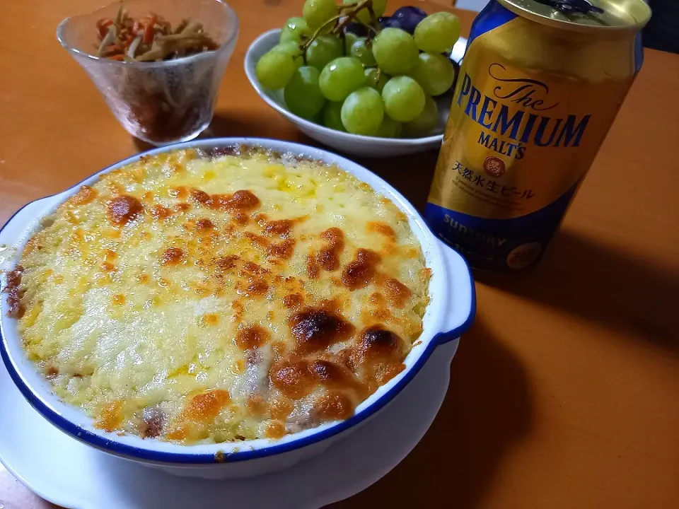 マッシュポテトとコンビーフのチーズグラタン|ゆずさん