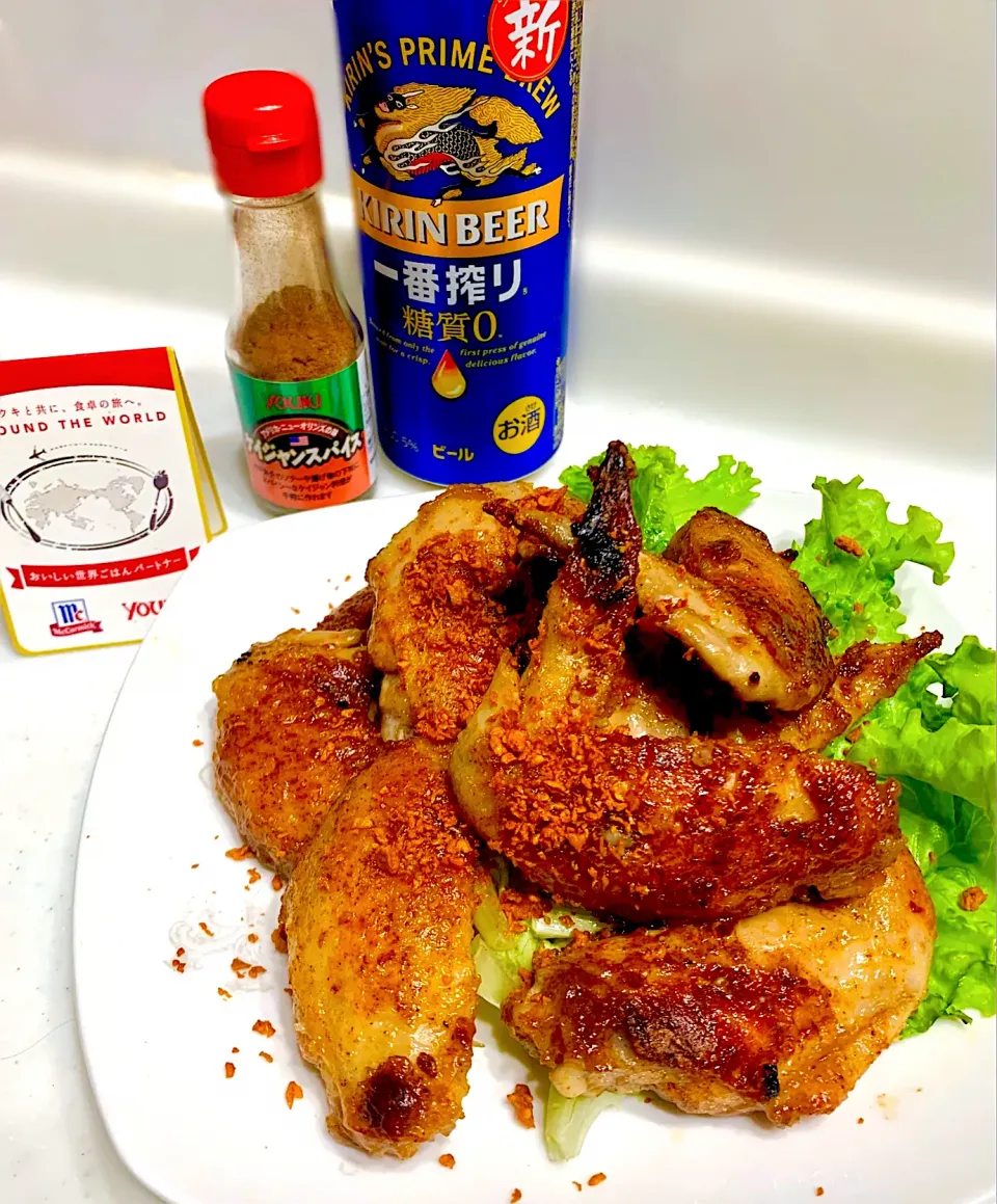 Snapdishの料理写真:ひろりんさんの料理 ケイジャン手羽先🐓|ひろりんさん