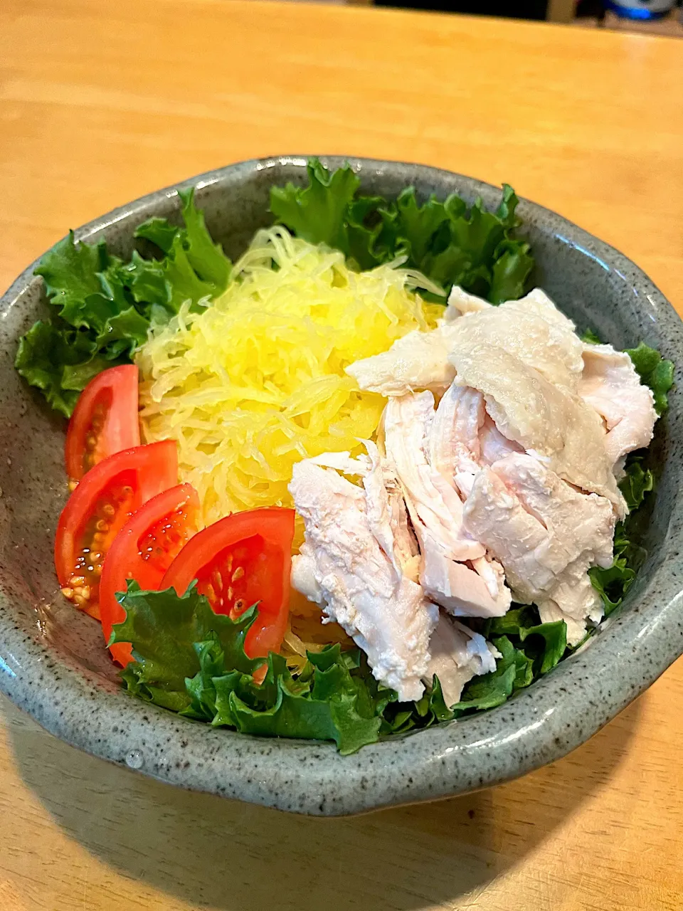 そうめんカボチャと茹でチキンのサラダ|めぐみさん