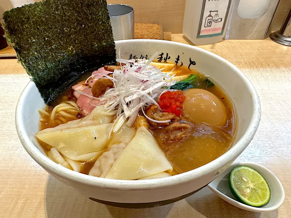 鶏節と鰹と酢橘の冷やし醤油@市が尾・麺処 秋もと|らーめん好き！さん