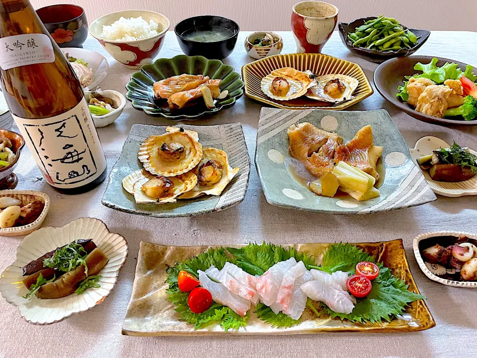 赤魚の煮付け、殻付きホタテ焼きバター醤油など|ゆかりさん