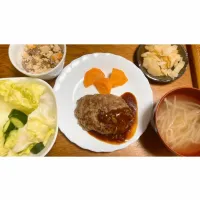 高2女子が作った夜ご飯　ハンバーグ|ネギかもねさん