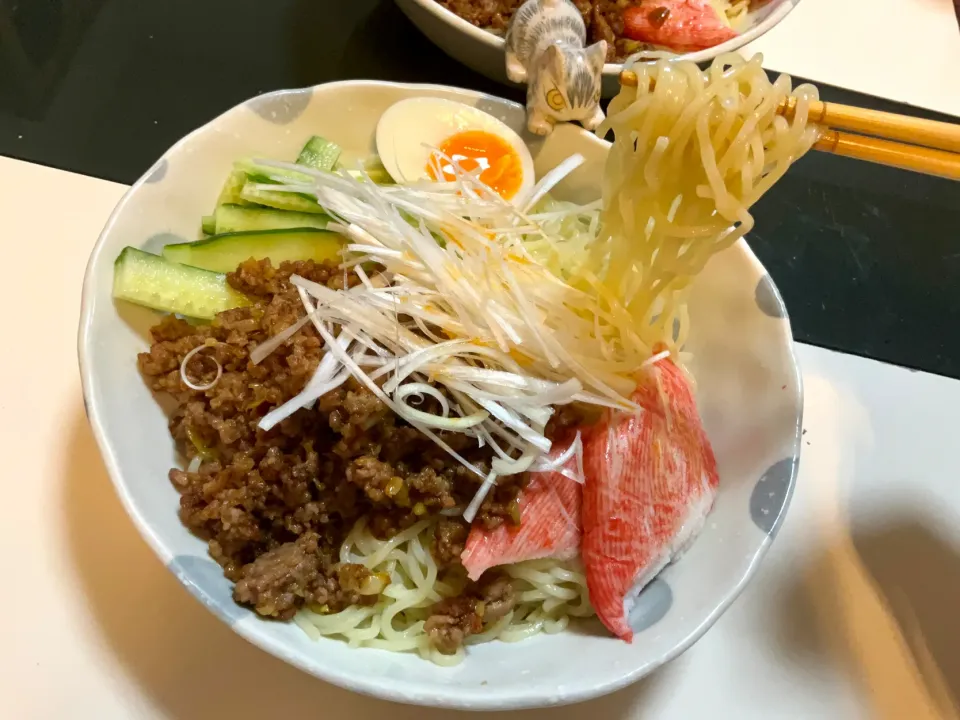 お家で作るじゃじゃ麺　　豆板醤などで味付けした肉味噌をトッピング|Takeshi  Nagakiさん