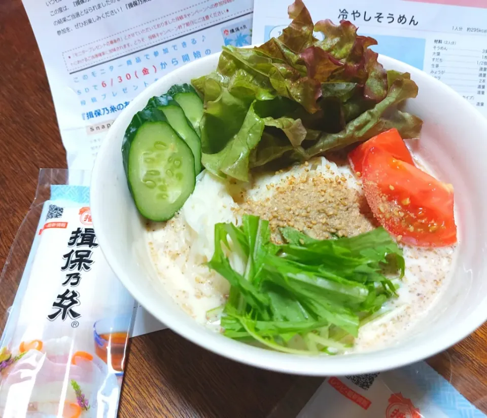 冷やし坦々サラダそうめん|☆ちび☆さん