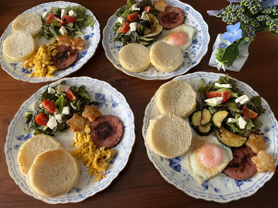 イングリッシュマフィンの朝食プレート|さあママさん