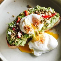 Snapdishの料理写真:Avocado Toastie & Poached Eggs 🥚🥑🍞🤤