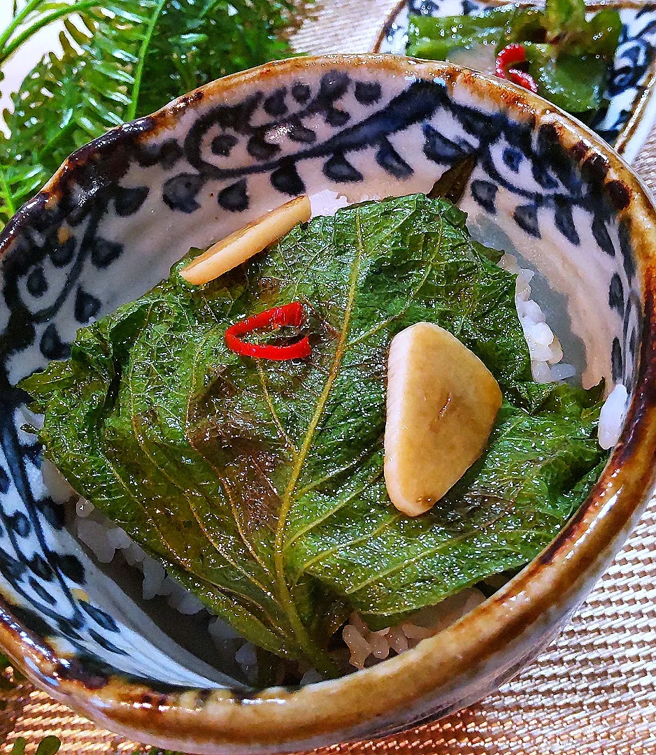 大葉にんにく醤油漬けご飯|ポコさん