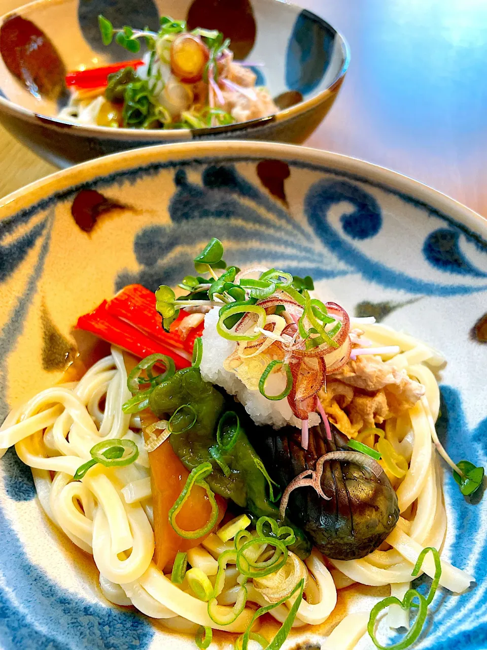 夏野菜と豚しゃぶの冷やしぶっかけうどん|Mikaさん