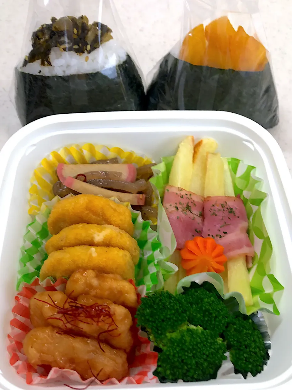 Snapdishの料理写真:ポテトのベーコン巻き弁当|teteさん