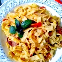 Snapdishの料理写真:Tomato basil pasta|Abdullah Ziaさん