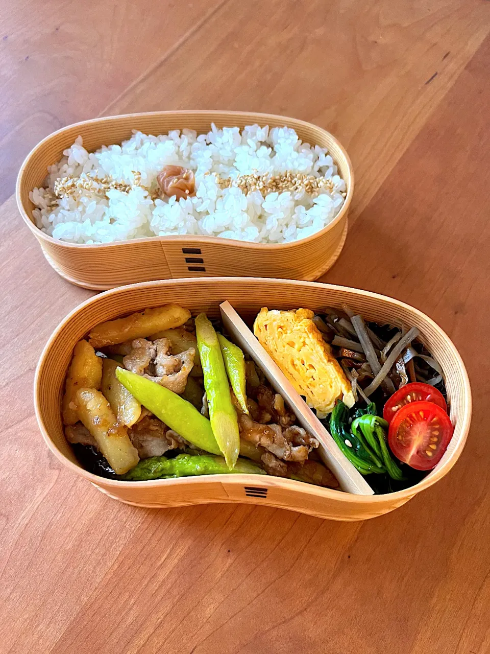 豚こまアスパラ弁当|ひなこさん