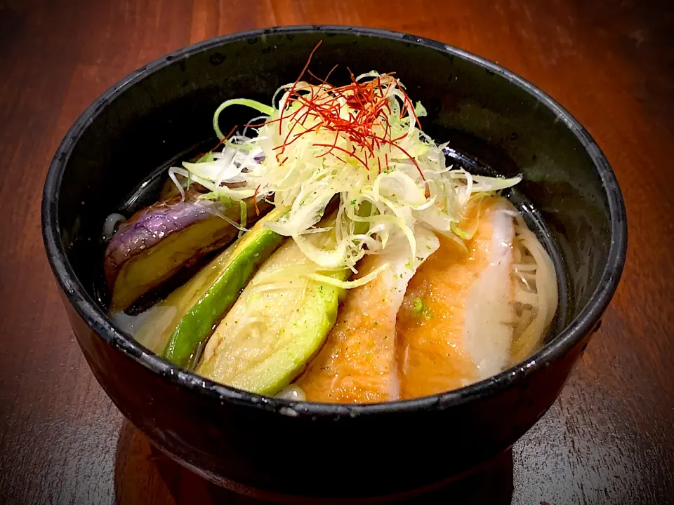 平天と2種の揚げ茄子そうめん|半田手延べそうめんの店 阿波や壱兆さん