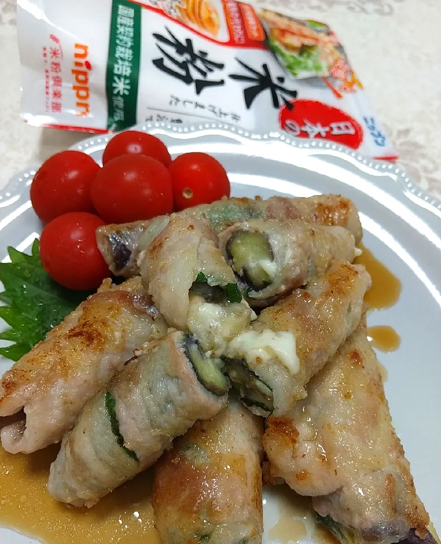 Snapdishの料理写真:☆今日の晩ごはん☆ なすの豚肉巻き|hamamaさん