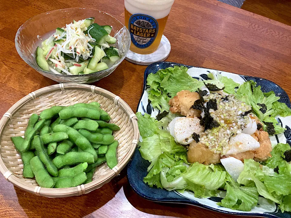 緑🟢のおかずで　晩ご飯 🍺|sakuramochiさん