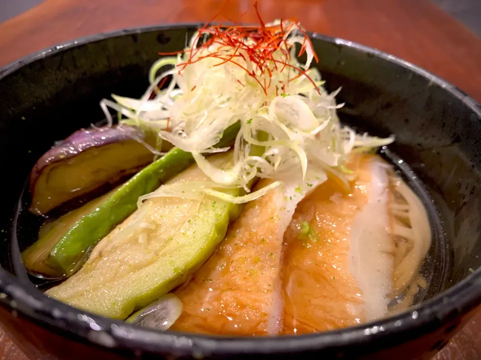 平天と2種の揚げ茄子のそうめん|半田手延べそうめんの店 阿波や壱兆さん