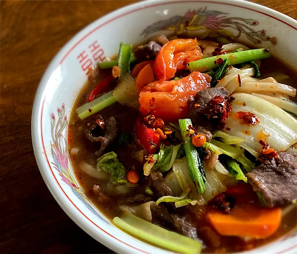 蕃茄牛肉麺(饂飩)|ななごさん