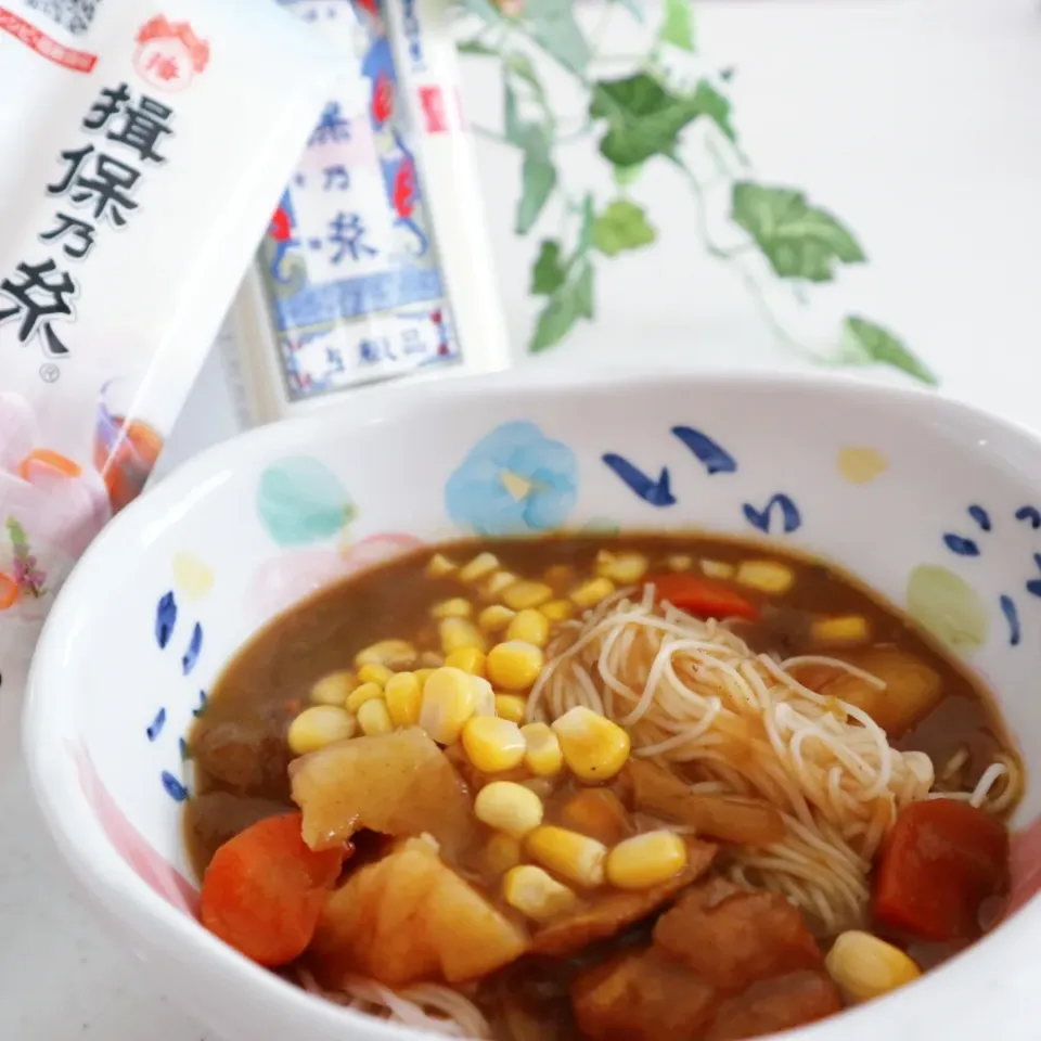 カレーの残りでカレーそうめん|naotanさん