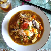 Snapdishの料理写真:ringonamaさんの料理 カレースープ素麺🌼