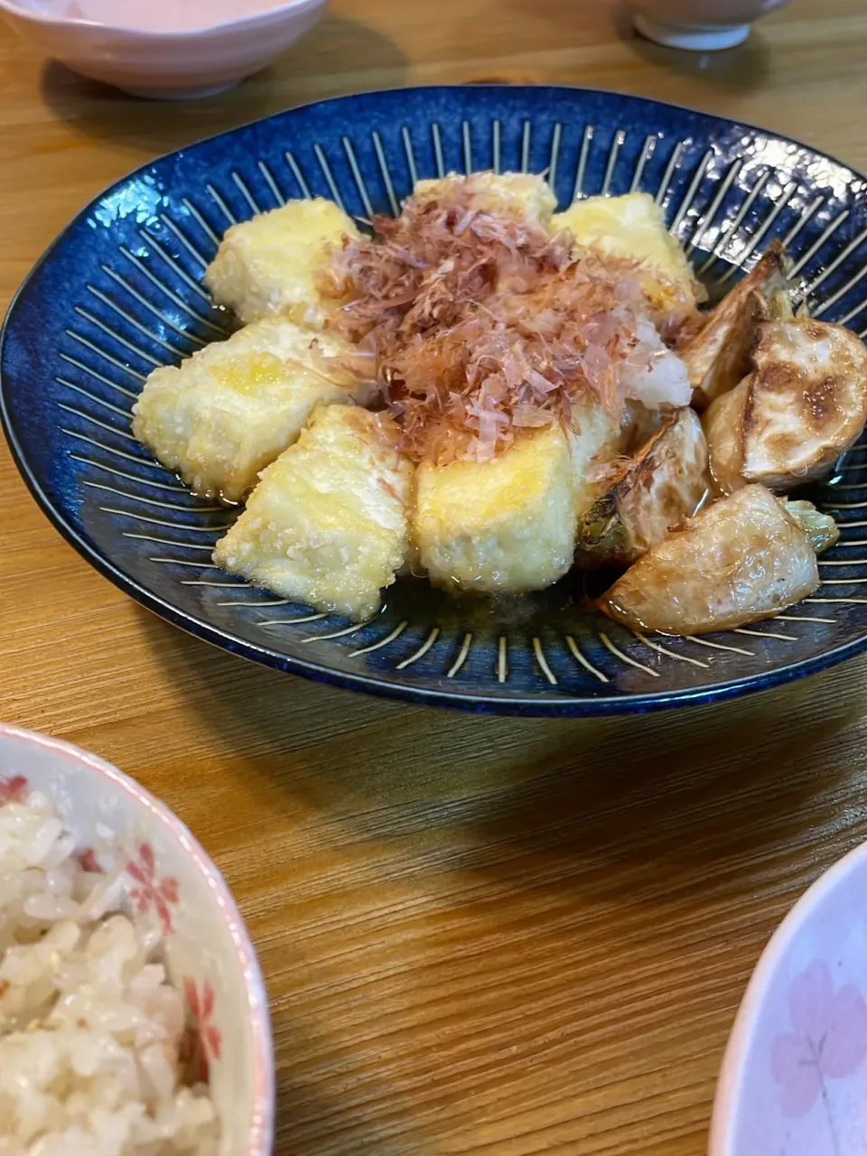 揚げ出し豆腐とレンチン夏おこわ|fukaさん