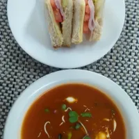 Tomato And Fresh Herbs Soup with Assorted Sandwich|Rajさん