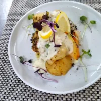 Baked Fish With lemon, Capers And Cream Sauce|Rajさん