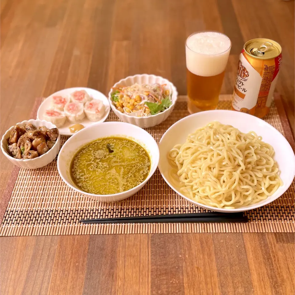 Snapdishの料理写真:グリーンカレーつけ麺 ひやあつ|Ruotoさん