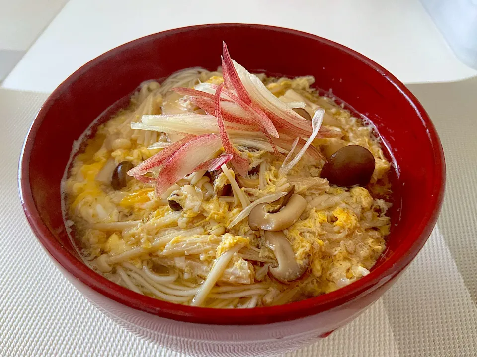 Snapdishの料理写真:夏バテ防止！卵ときのこの煮麺|hajimerossさん