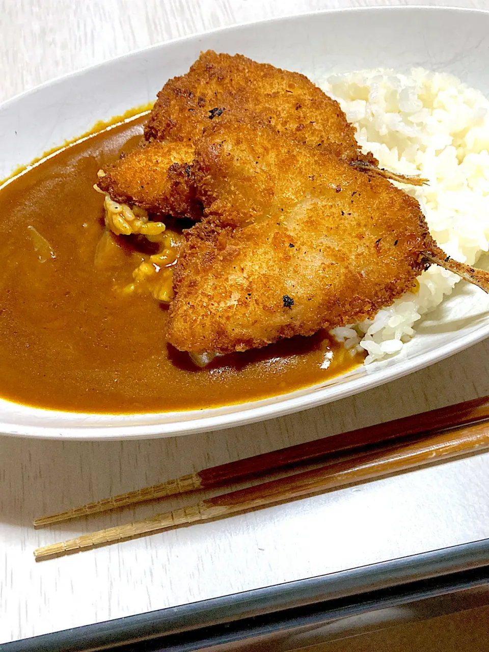 お給料前の節約ご飯、アジフライカレー|Ayaさん