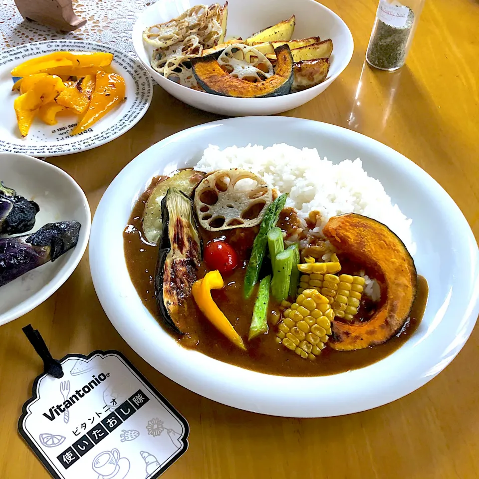 Snapdishの料理写真:ビタントニオで焼き夏野菜カレー🍛|さらっと🍀さん