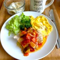 鶏むね肉の夏野菜ソースがけ