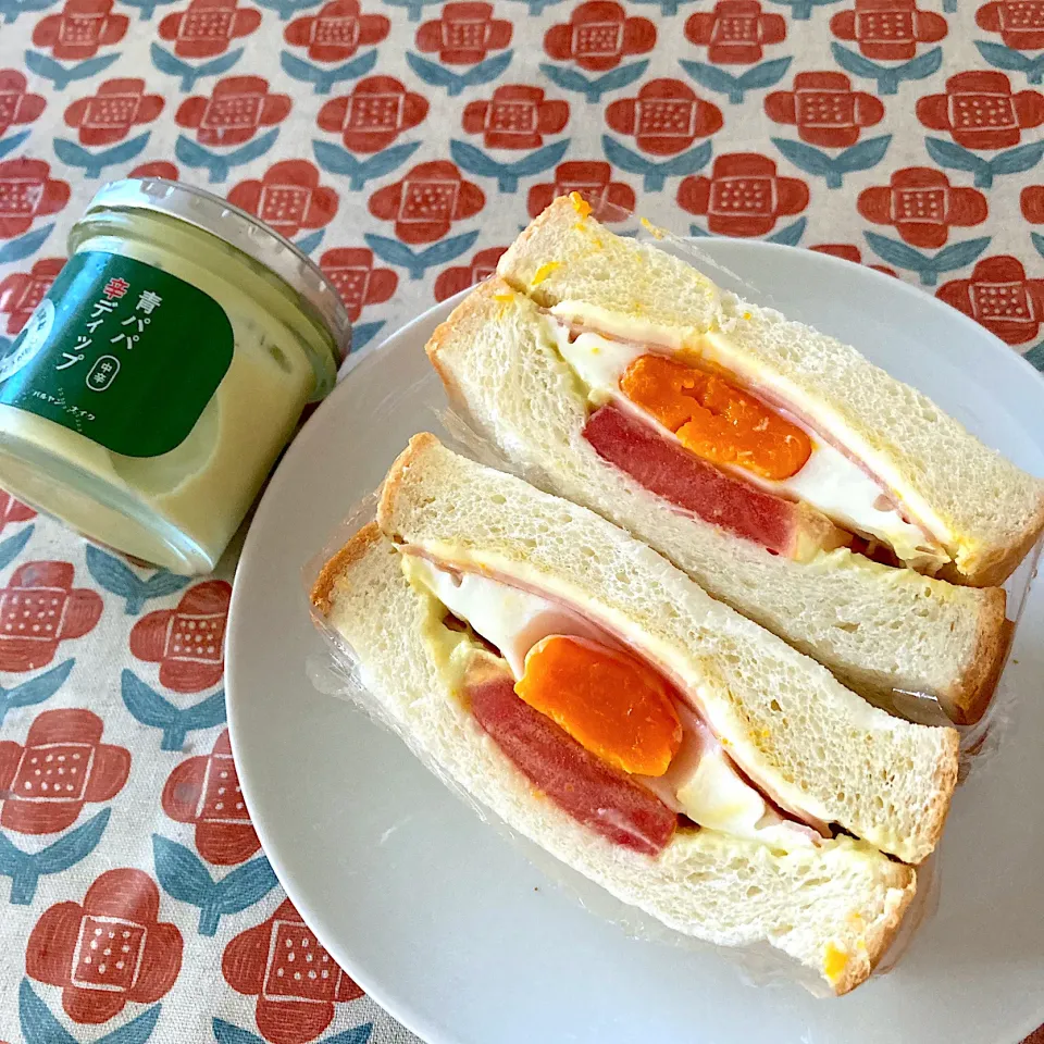 サンドイッチにも「青パパ辛ディップ」🥪|Emiさん