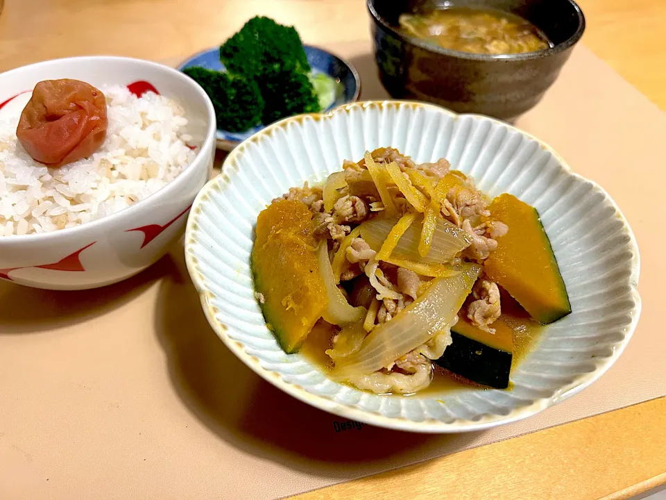 生姜たっぷり豚肉とかぼちゃの甘辛煮|かなっぺさん