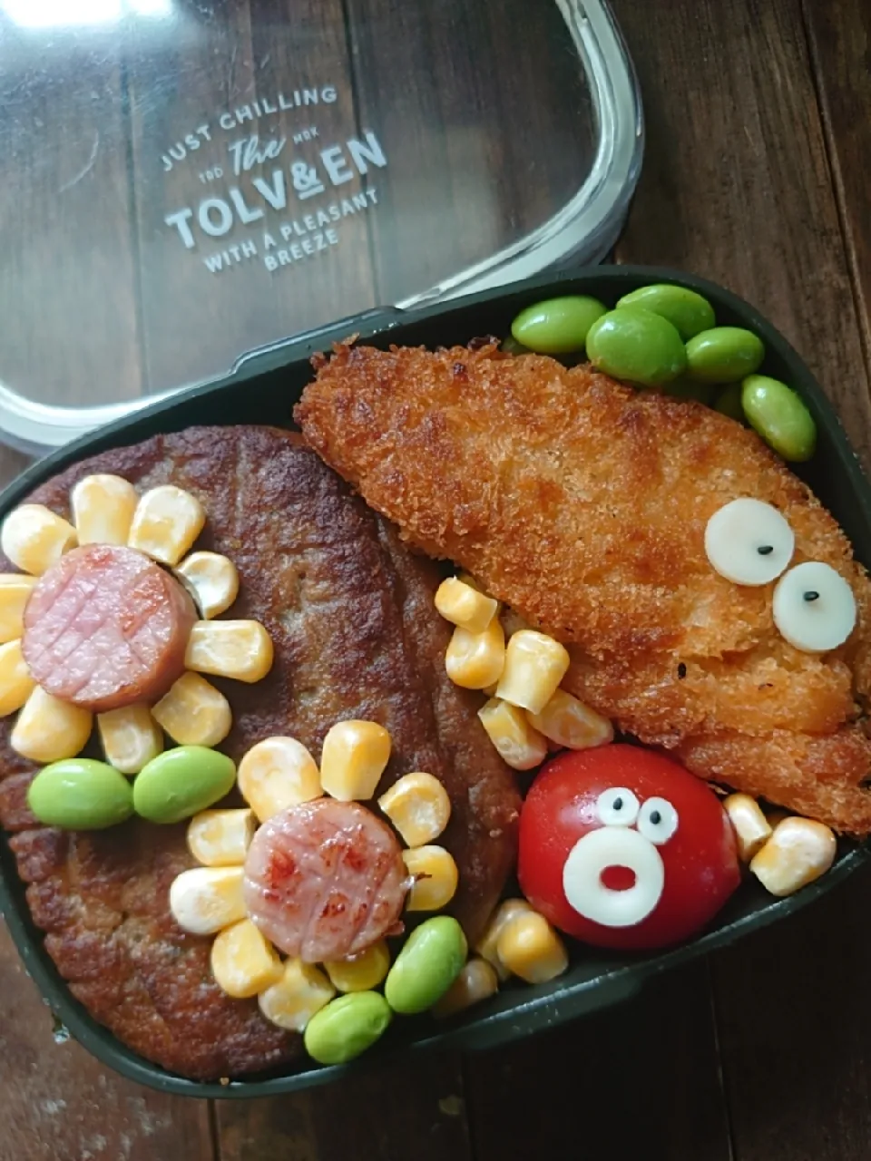 漢の…次女用🍱マルシンハンバーグと白身魚フライの洋食弁当|ᵏᵒᵘさん