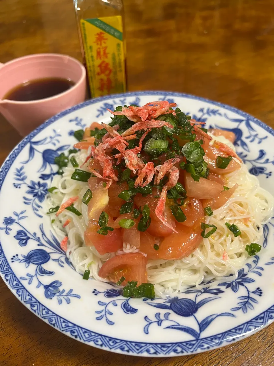 トマトと干し海老の中華風ぶっかけ素麺|さんだーさん