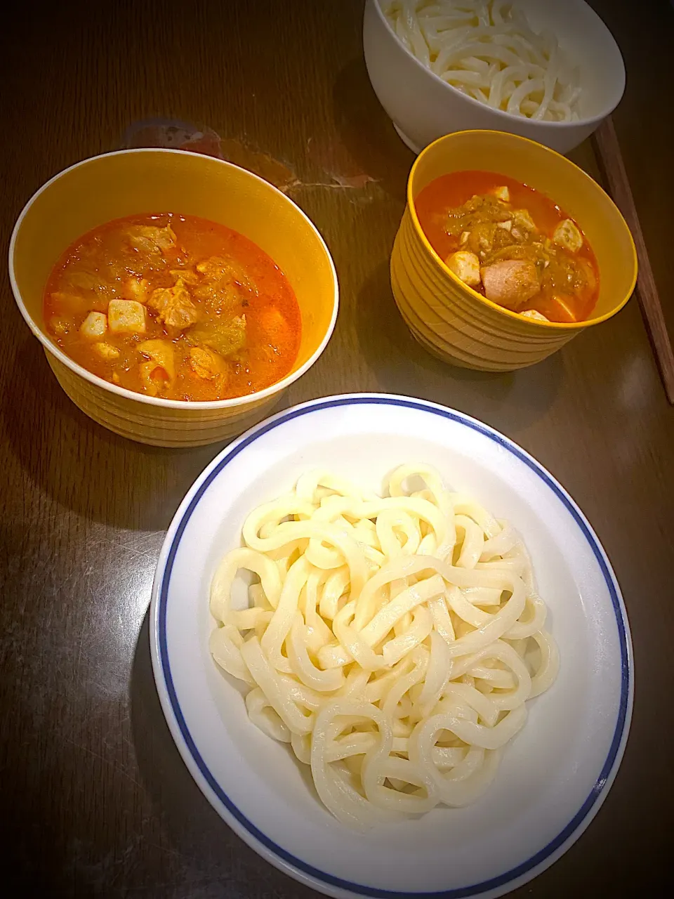 Snapdishの料理写真:鶏と豆腐のチゲスープつけ麺うどん|ch＊K*∀o(^^*)♪さん